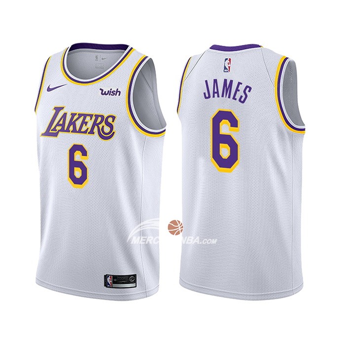 Maglia Los Angeles Lakers LeBron James Association 2021-22 Bianco